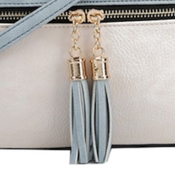 DONATED! Bella Blue & Ivory Crossbody Bag Purse NWT!!! - Picture 3 of 4